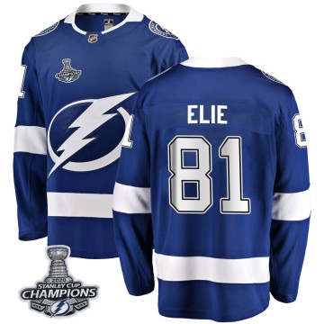 Breakaway Fanatics Branded Youth Remi Elie Tampa Bay Lightning Home 2020 Stanley Cup Champions Jersey - Blue