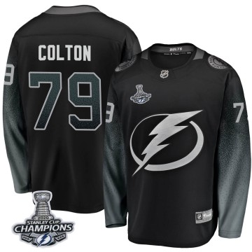 Breakaway Fanatics Branded Youth Ross Colton Tampa Bay Lightning Alternate 2020 Stanley Cup Champions Jersey - Black