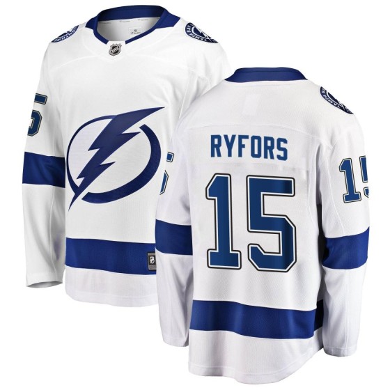 Breakaway Fanatics Branded Youth Simon Ryfors Tampa Bay Lightning Away Jersey - White
