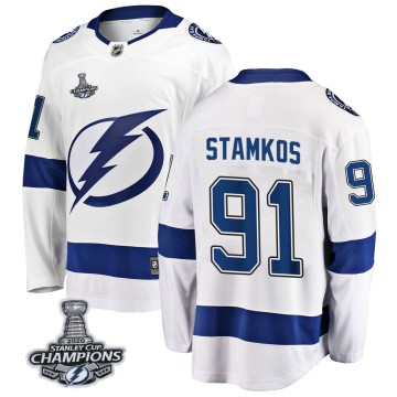 Breakaway Fanatics Branded Youth Steven Stamkos Tampa Bay Lightning Away 2020 Stanley Cup Champions Jersey - White