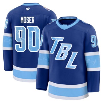 Premium Fanatics Youth J.J. Moser Tampa Bay Lightning 2026 Stadium Series Jersey - Blue